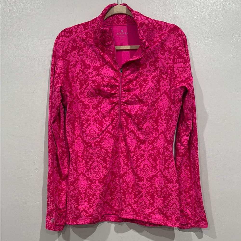 Athleta Womens Stretchy Half Zip Pullover Running Shirt SZ: L